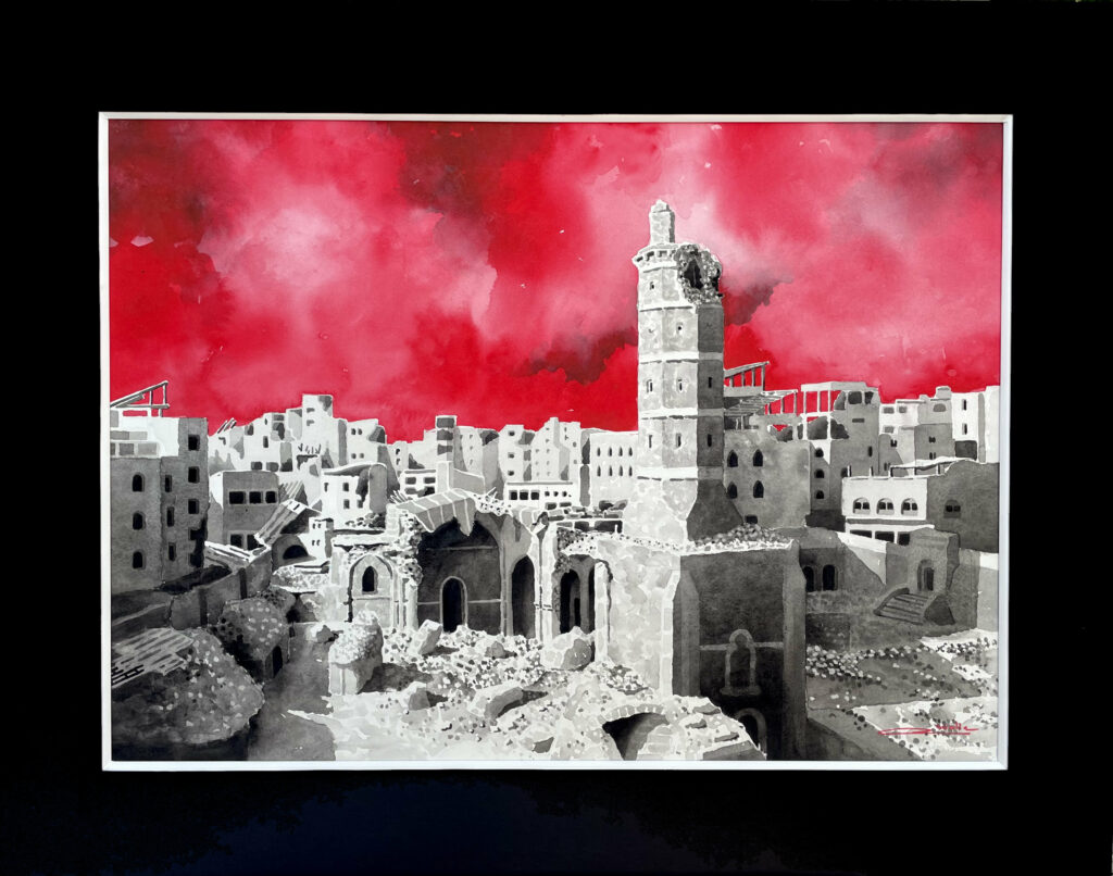 Aquarelle Bienvenue à Gaza