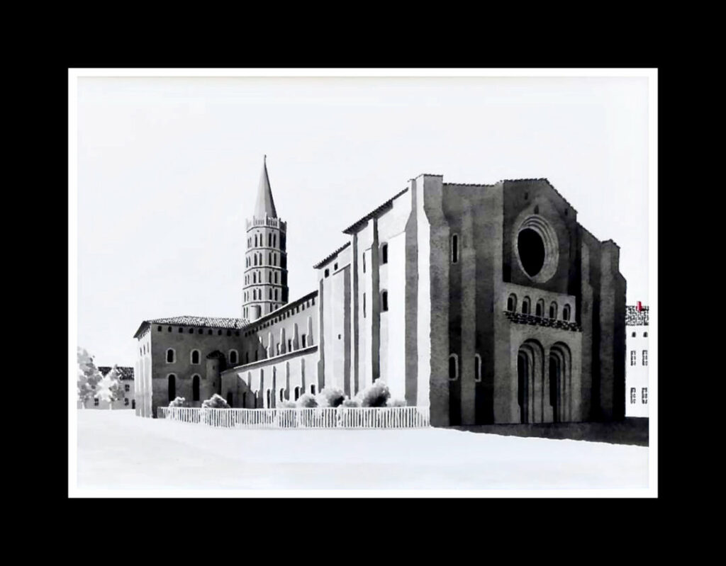 Aquarelle Toulouse Saint Sernin