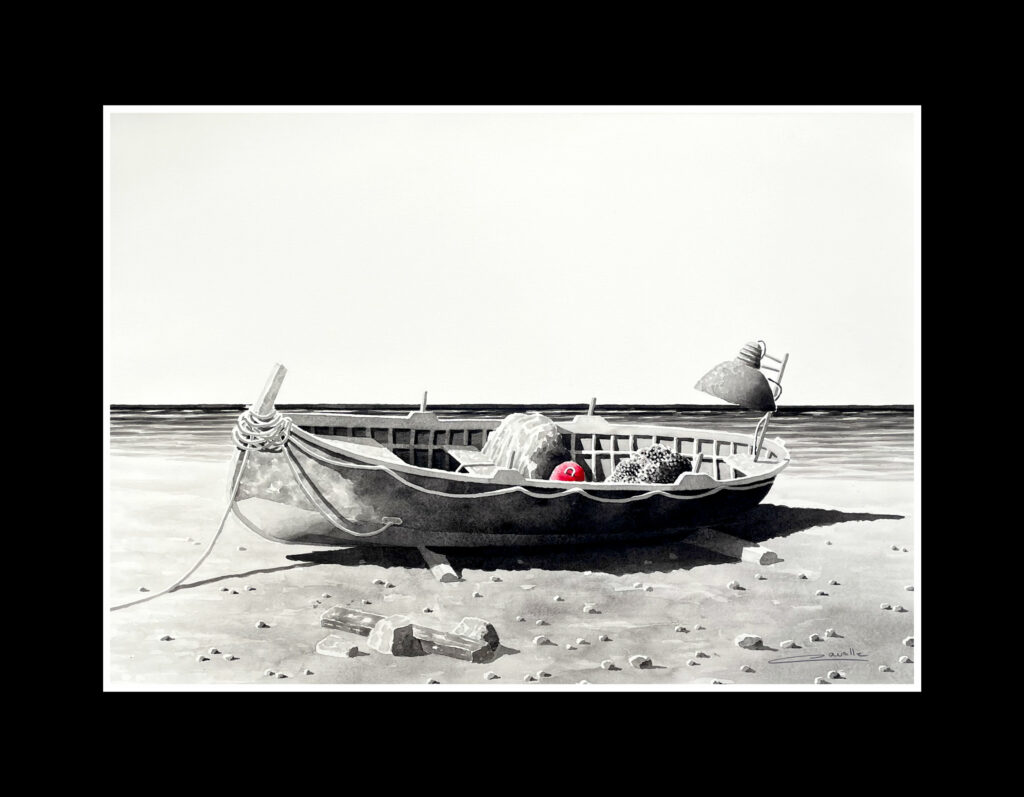 aquarelle la barque au lamparo