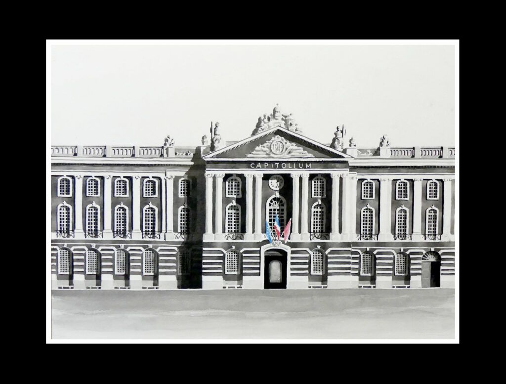 aquarelle Toulouse le Capitole