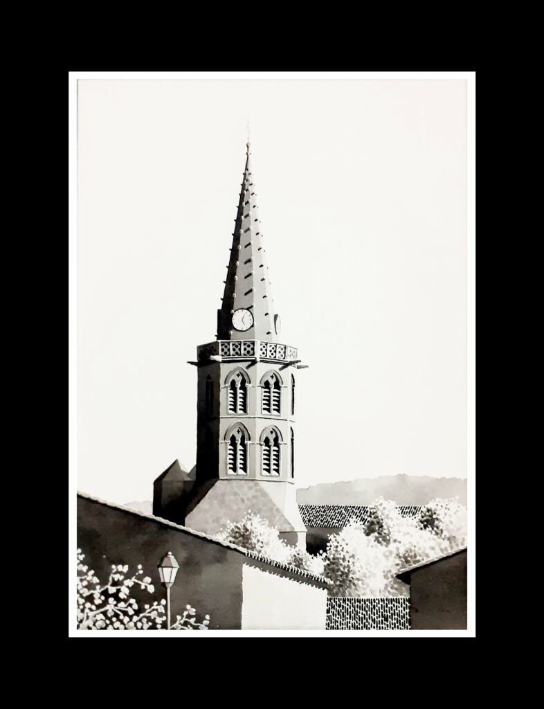 aquarelle Martres-Tolosane rue des Potiers