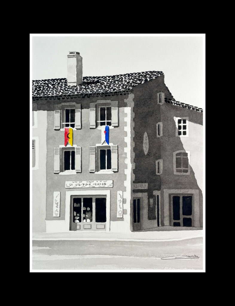 aquarelle Martres-Tolosane l'atelier de Colette