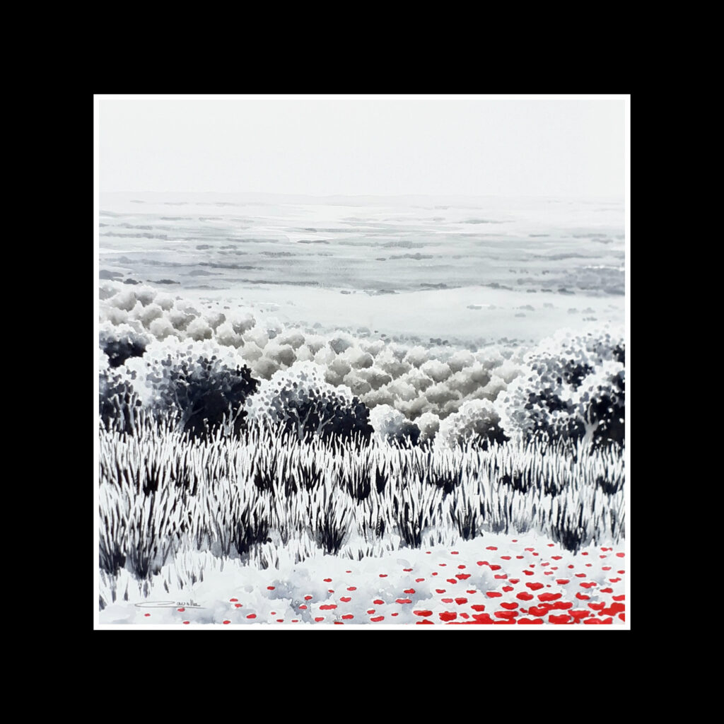 aquarelle paysage de l'Aude