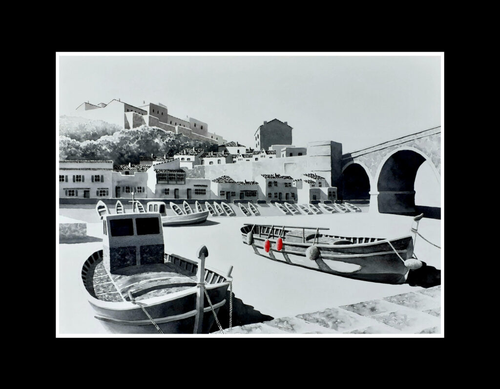 aquarelle Marseille le vallon des auffes